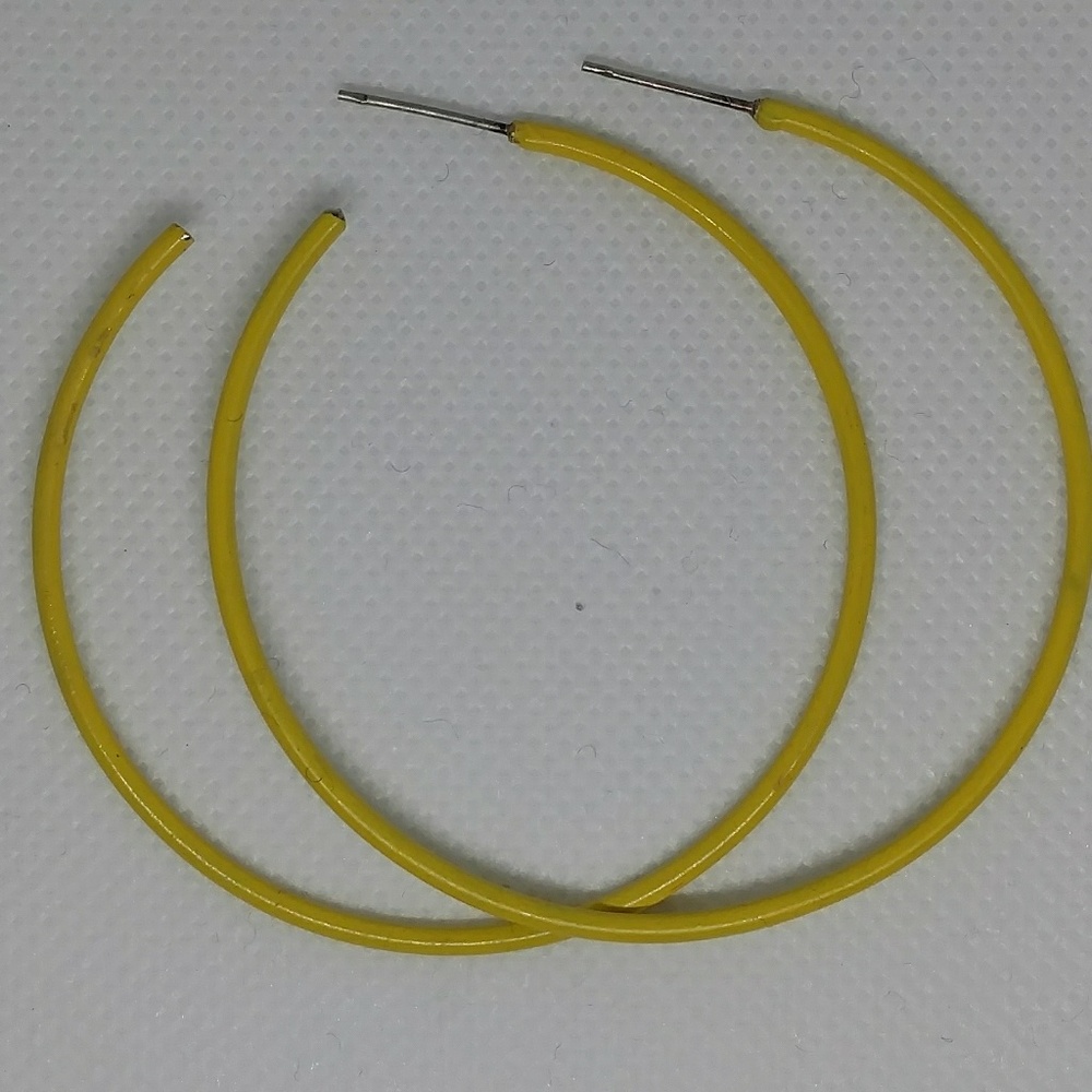 Thin yellow vintage hoop earrings